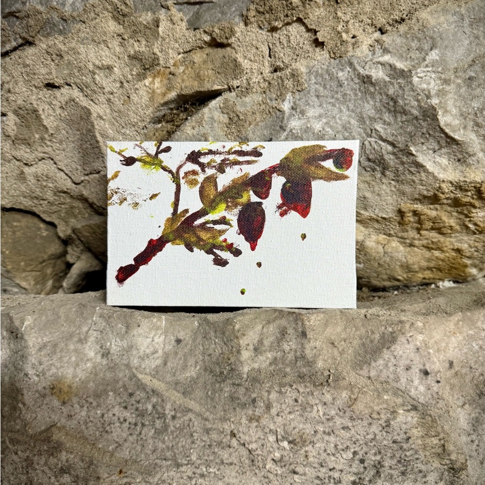 Abstract Floral Canvas Art in Green and Brown